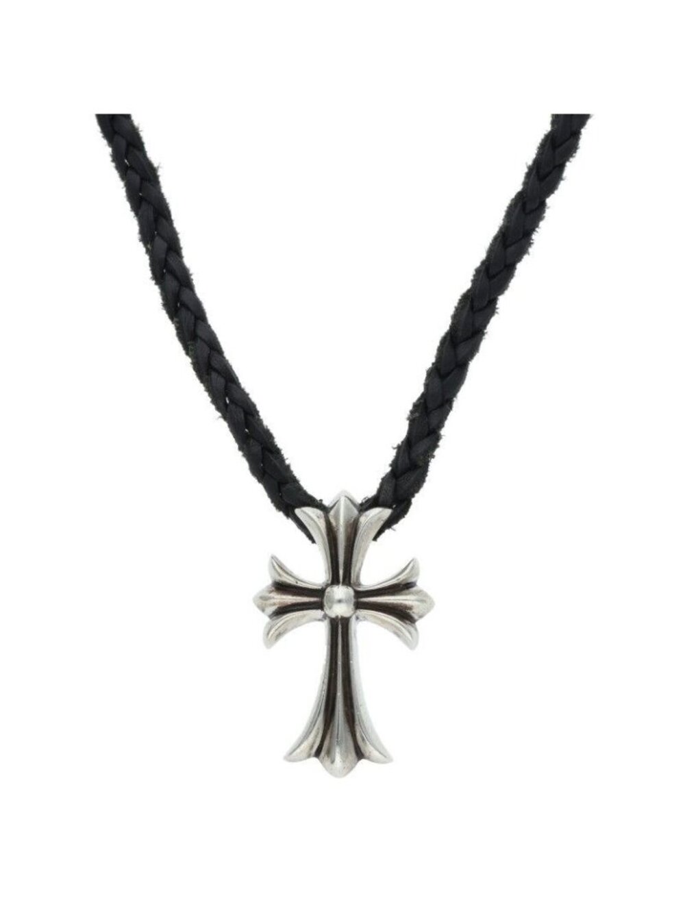 Chrome Hearts CH BC Small CH Cross Boro Chip Silver Necklace
